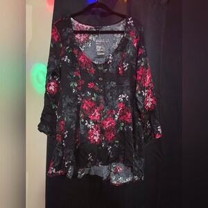 NWT Torrid Floral Stella Fit And Flare 3/4 Sleeve Blouse
